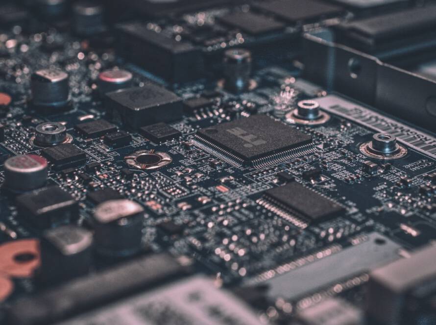 Circuit board and IoT sensor hardware close-up